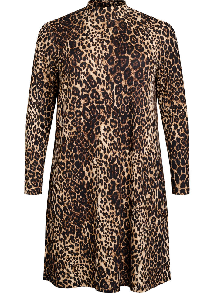 FLASH - Kjole med lange ermer og turtleneck, Svart, Packshot image number 0