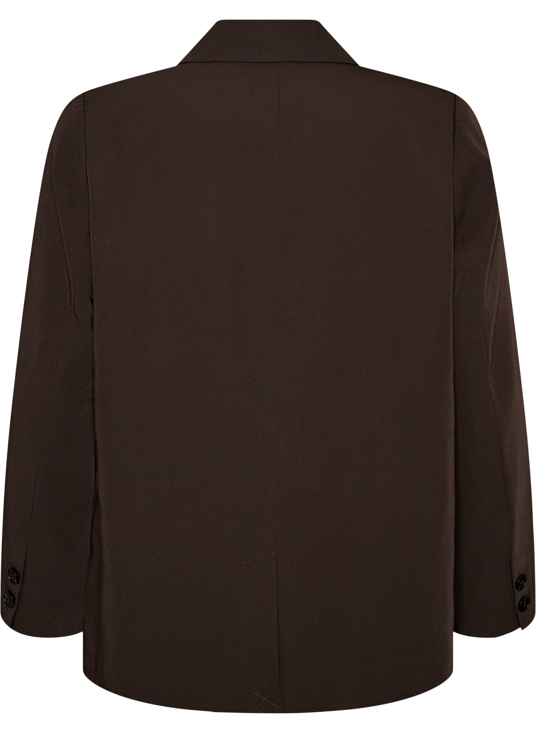 ZizziDobbeltradet blazer med Loose fit, Brun, Packshot image number 1