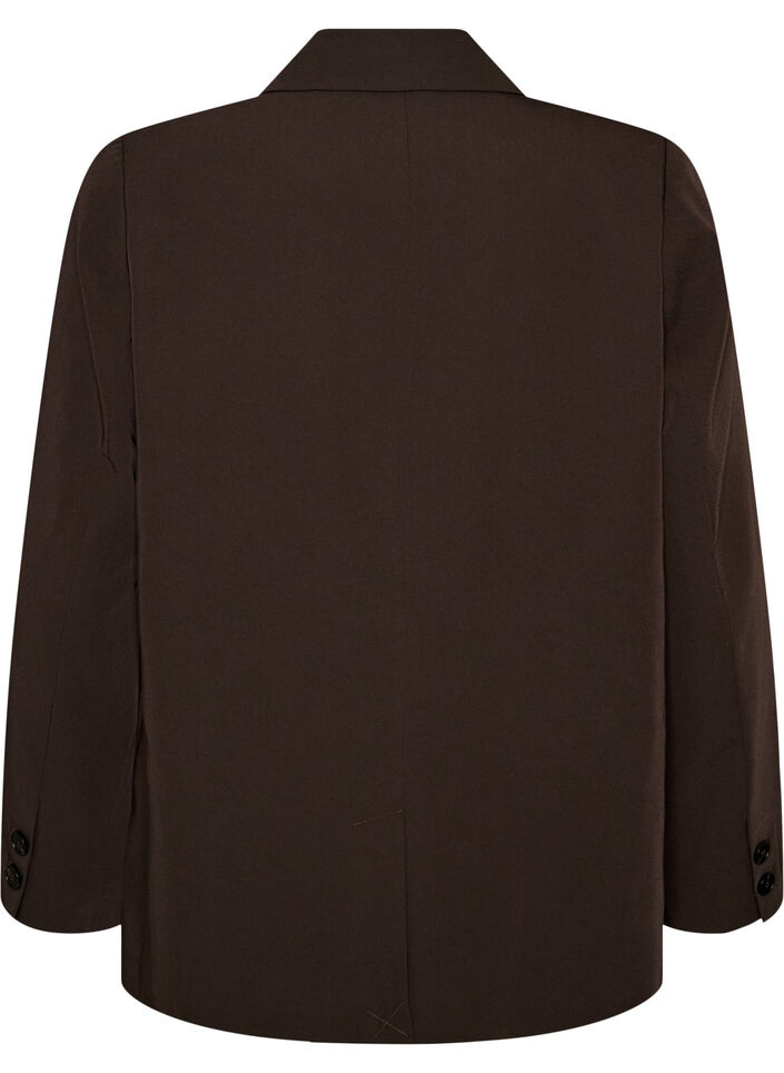 Dobbeltradet blazer med Loose fit, Brun, Packshot image number 1
