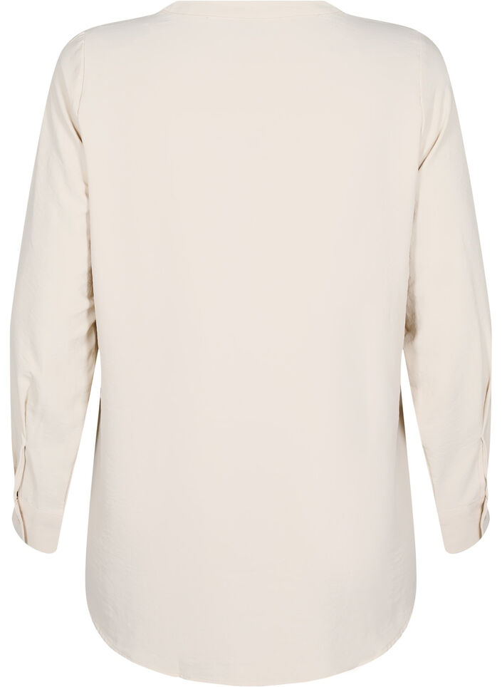 FLASH - Skjortebluse med lange ermer, Beige, Packshot image number 1