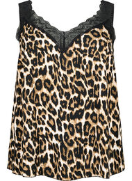 Topp med blonder av viskose, Leopard