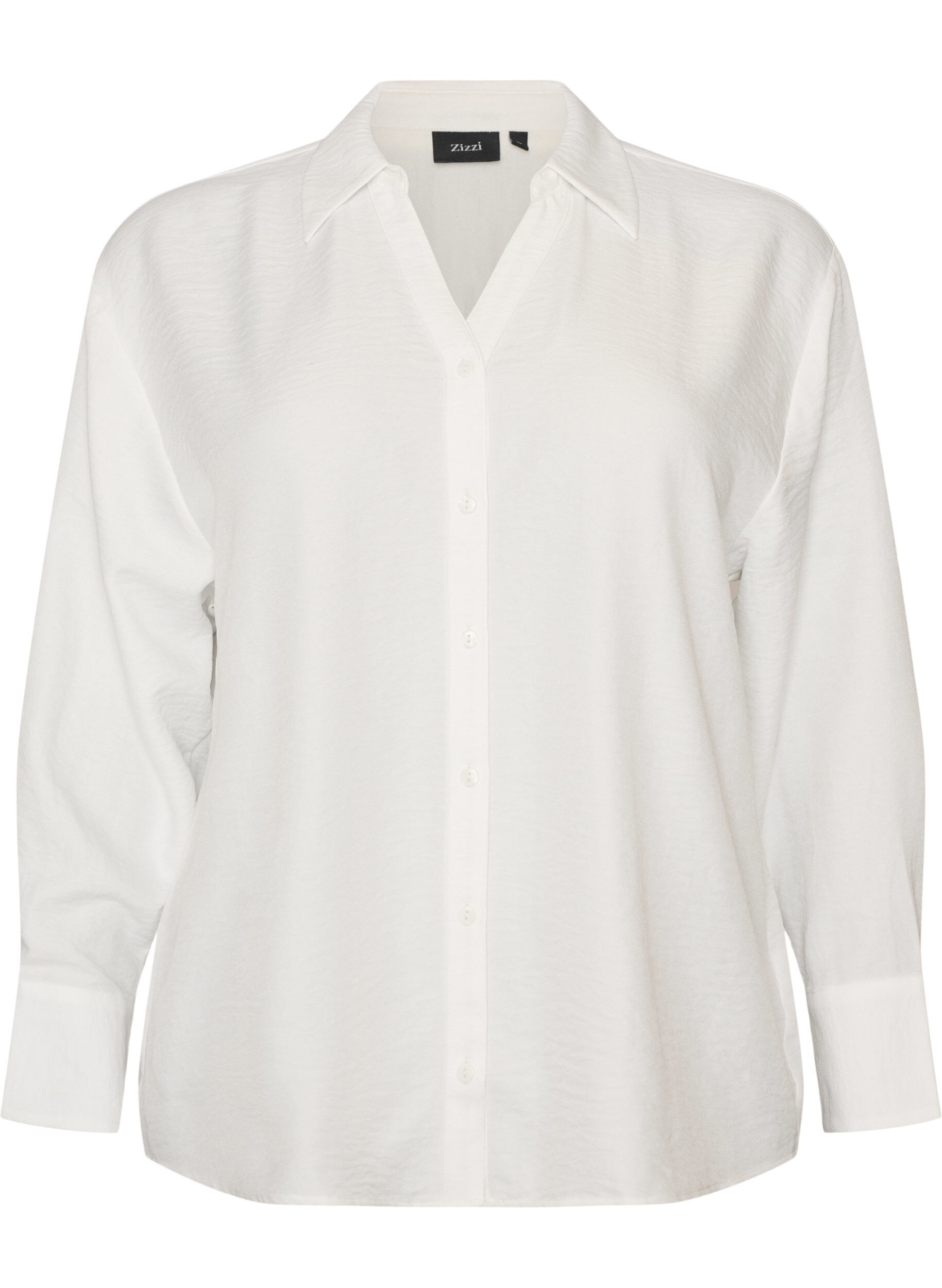ZizziLoose fit skjorte med V-hals, Hvit, Packshot image number 0