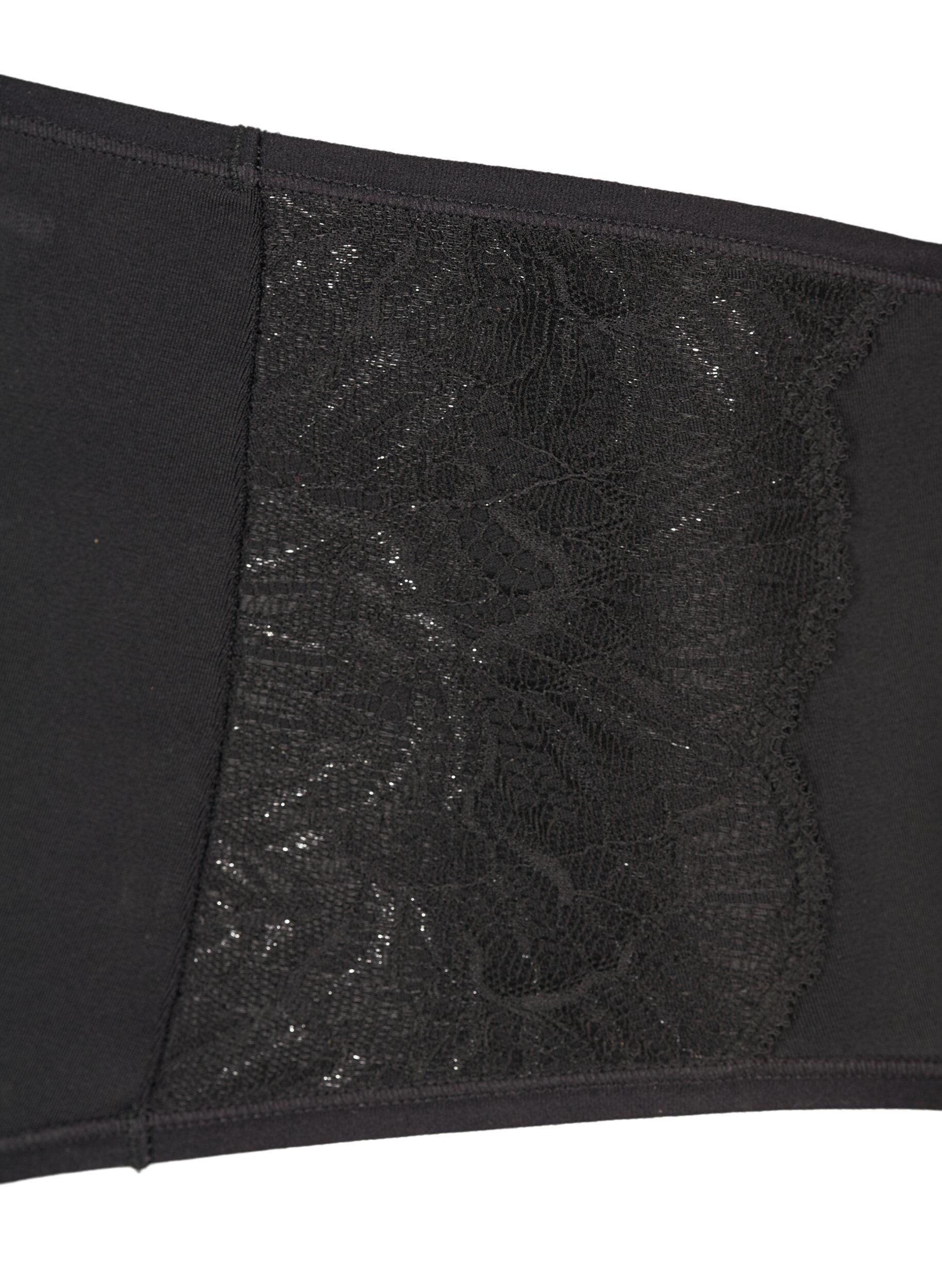 Zizzi2-pack truse med normal midje, Svart, Packshot image number 2