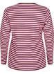 Stripete bluse med lange ermer, Rosa, Packshot image number 1