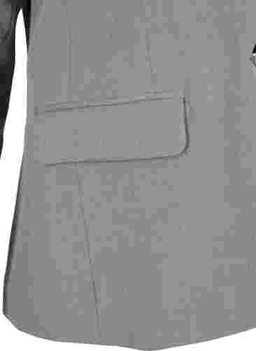 Enkel blazer med lommer, Medium Grey Melange, Packshot image number 3