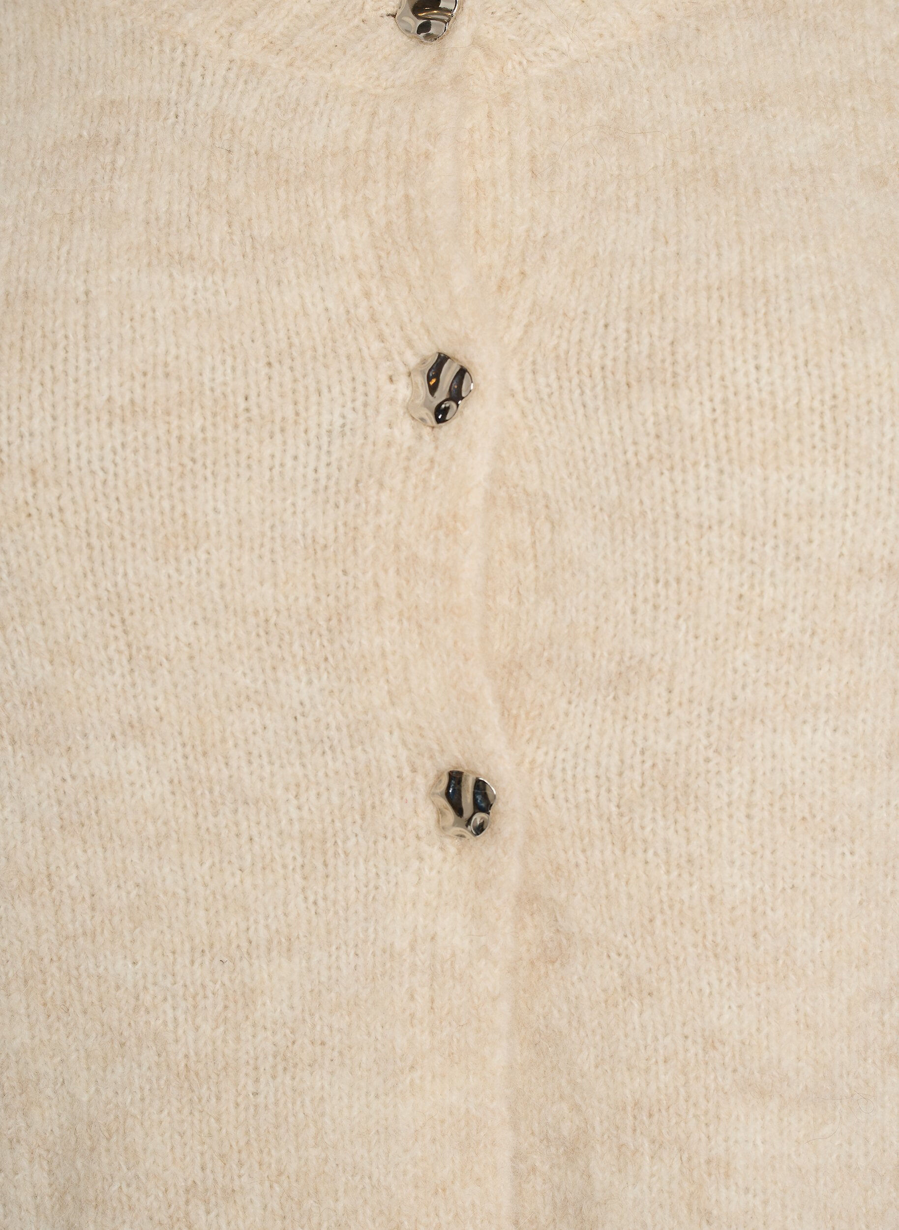 ZizziCardigan i ullblanding med 3/4 ermer, Beige, Packshot image number 2