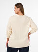 Finstrikket cardigan med dekorative knapper, Vanilje, Model image number 2