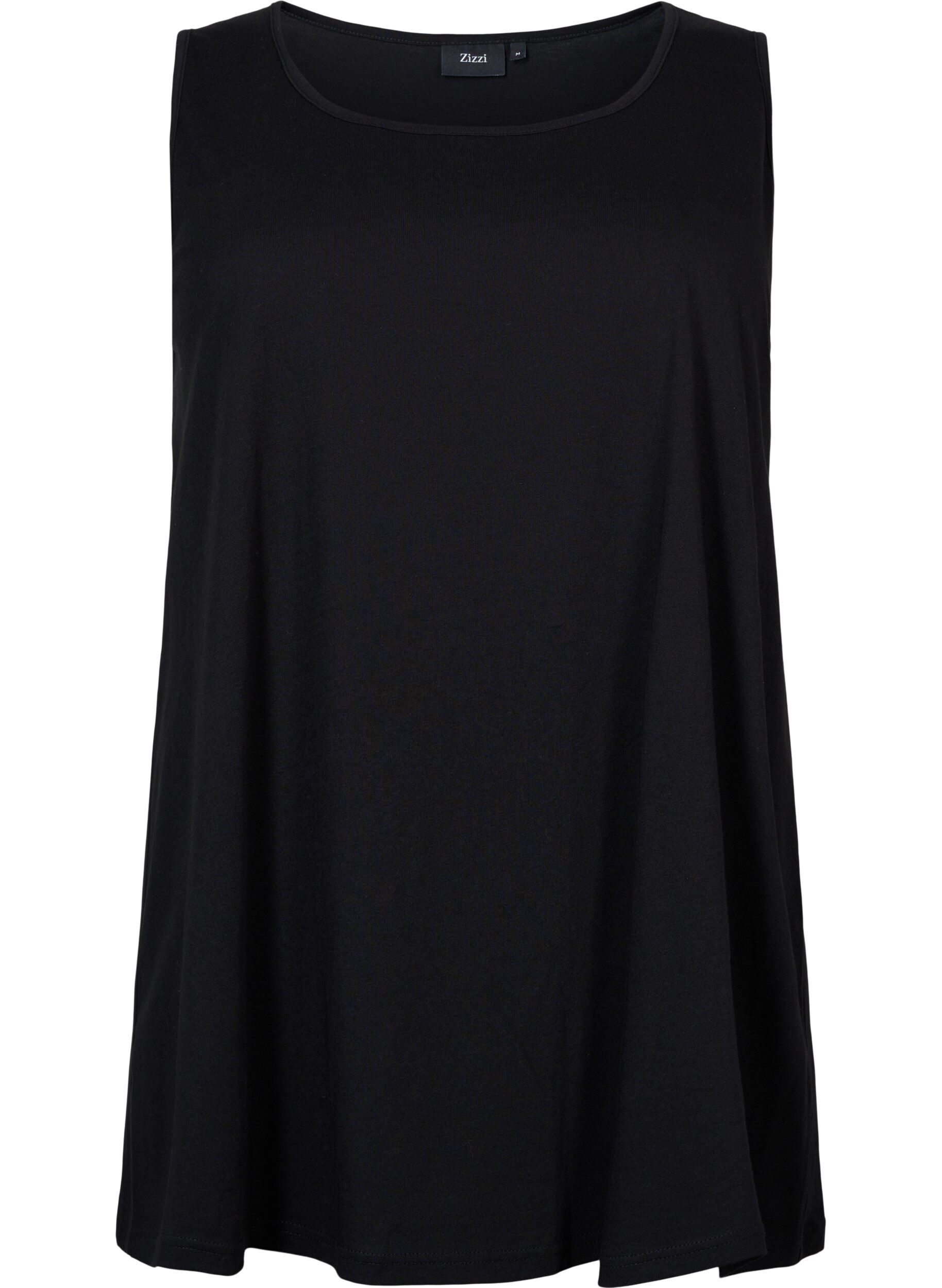 Zizzi Bomullstopp med A-form, Svart, Packshot image number 0