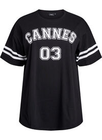 Sporty oversized college T-skjorte, Svart Sporty oversized college T-skjorte