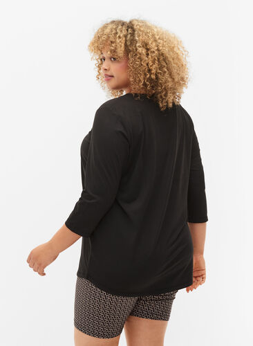 Treningsgenser med 3/4-ermer, Black, Model image number 1