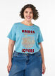 Bomulls T-skjorte med trykk, Bl&aring;, Model image number 0