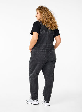 Zizzi Denimoveraller, Dark Grey Denim, Model image number 1