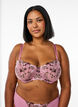 Balconette-BH med broderte blomster, Rosa, Model image number 0