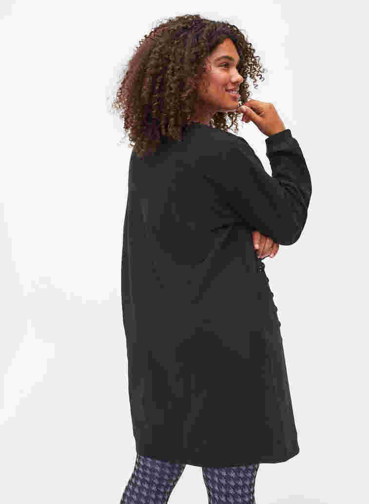 Bomullstunika med knytedetaljer, Black, Model image number 1
