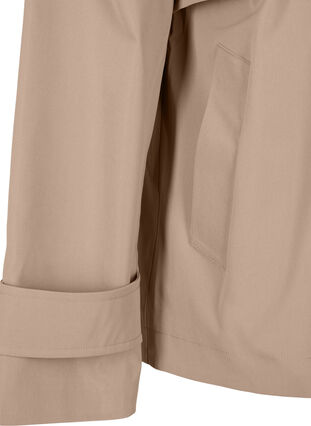 Zizzi Kort trenchcoat med klassiske detaljer, Desert Taupe, Packshot image number 3