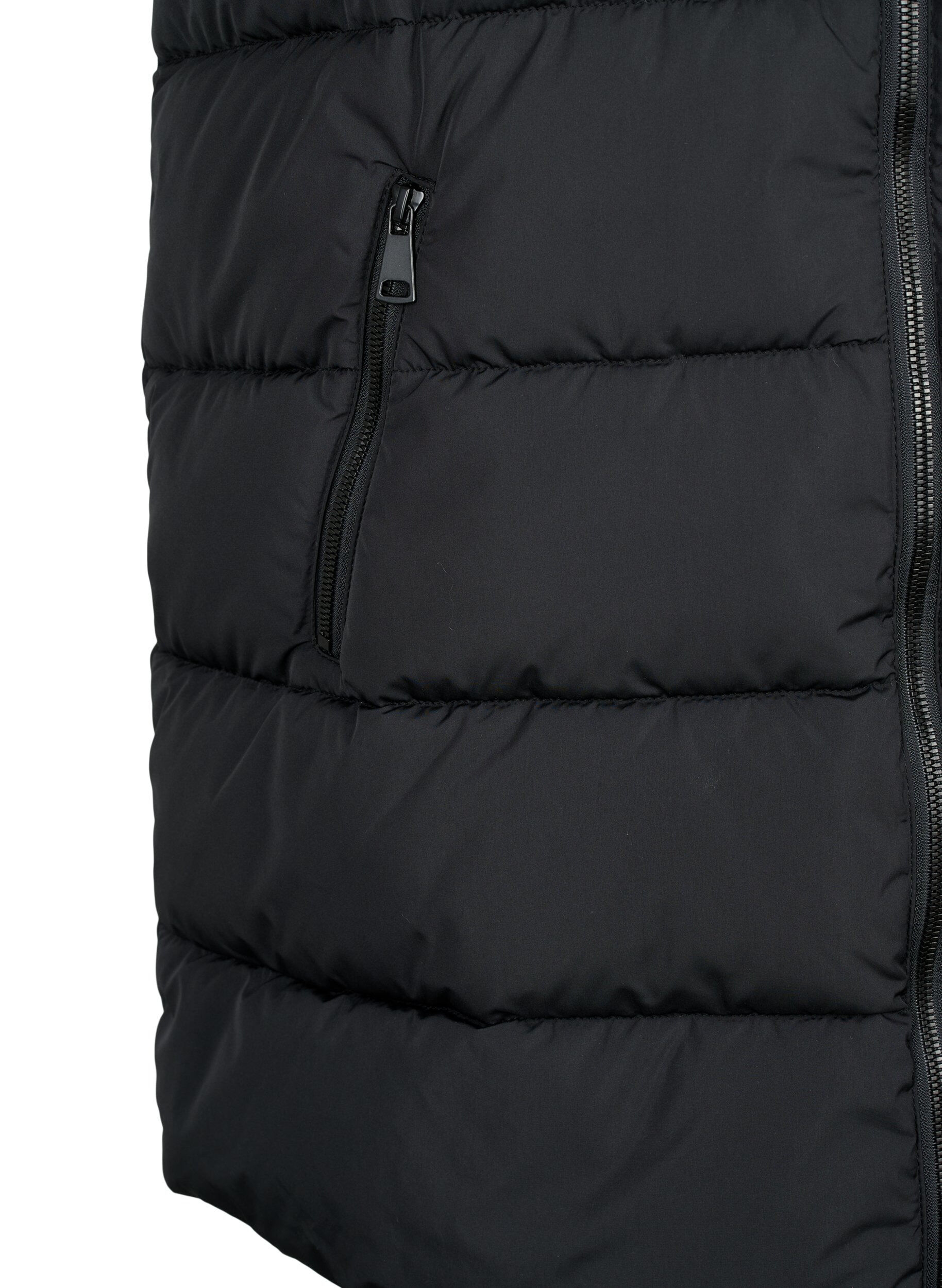 ZizziLang vest med hette og lommer, Svart, Packshot image number 3