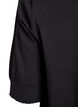 Finstrikket bluse med korte ermer, Svart, Packshot image number 3
