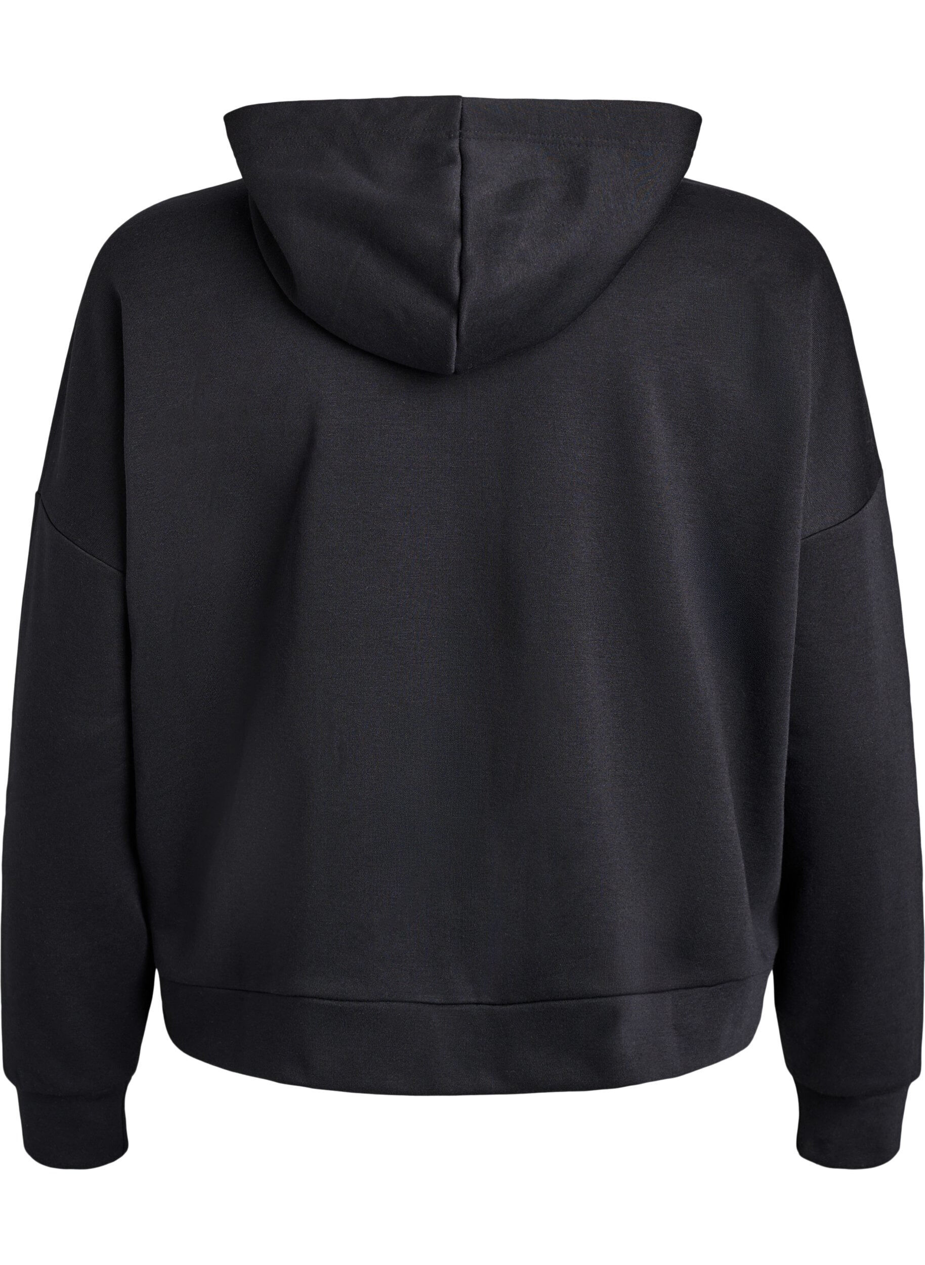 ZizziHettegenser med glidel&aring;s og brysttrykk, Svart, Packshot image number 1