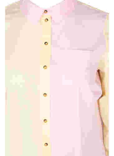 Lang skjorte i bomull med colourblock, Popcorn/Pink, Packshot image number 2