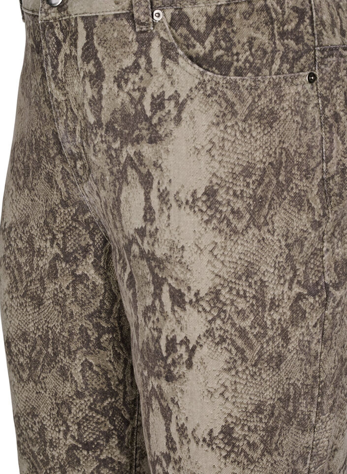 Høymidjede Gemma-jeans med slangeprint, Light Snake AOP, Packshot