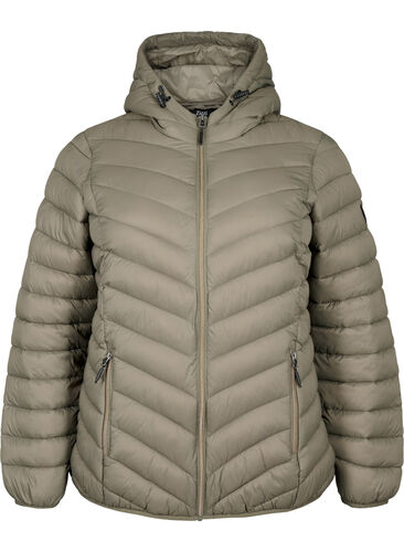 Lettvektsjakke med hette, Bungee Cord , Packshot image number 0