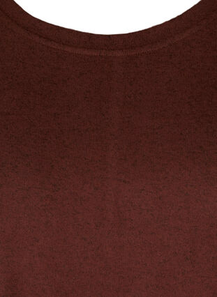 Melert bluse med justerbar bunn, Brown Melange , Packshot image number 2