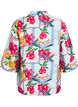 Bluse med albuelange ermer og fargerikt trykk, Bl&aring;, Packshot image number 1