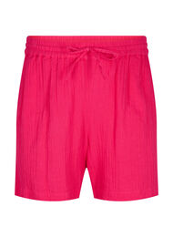 Shorts i bomullsmusselin med lommer, Bright Rose