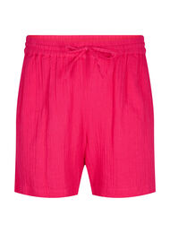 Shorts i bomullsmusselin med lommer, Bright Rose