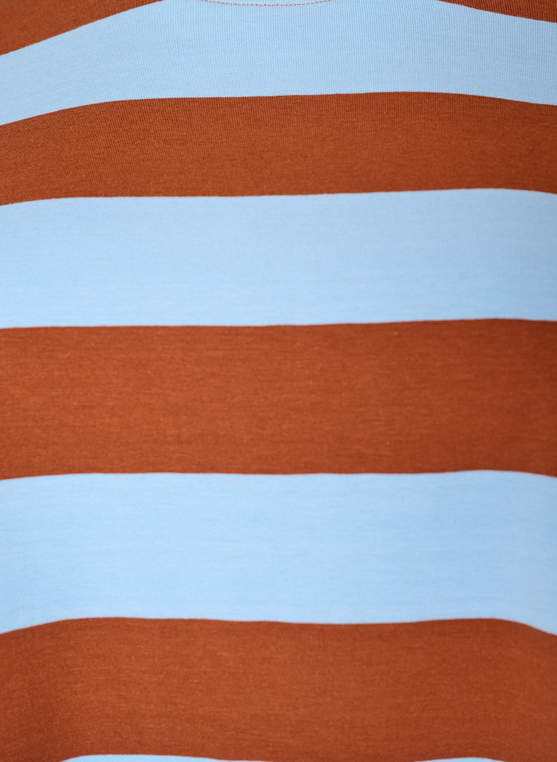ZizziOversized T-skjorte med striper og 1/2 ermer, Bl&aring;, Packshot image number 2