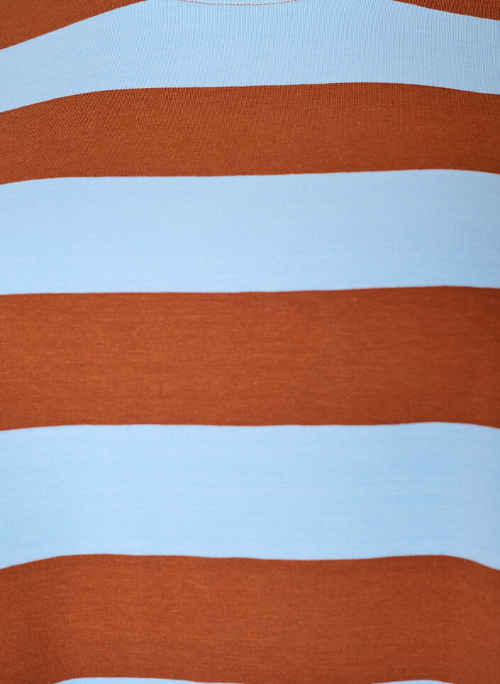 Oversized T-skjorte med striper og 1/2 ermer, Bl&aring;, Packshot image number 2