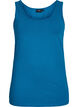 Ensfarget basic topp i bomull, Bl&aring;, Packshot image number 0