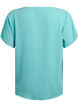 Bluse med korte ermer og rund hals, Bl&aring;, Packshot image number 1