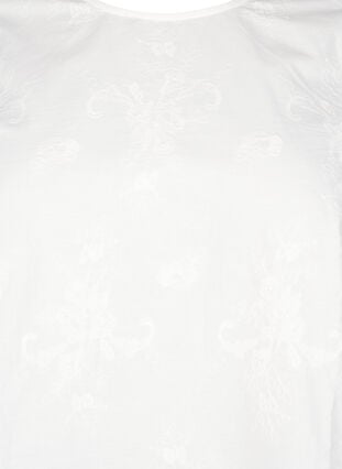 Zizzi Langermet bluse med broderi, Hvit, Packshot image number 2