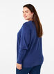 Strikket bluse med rund hals, Bl&aring;, Model image number 2