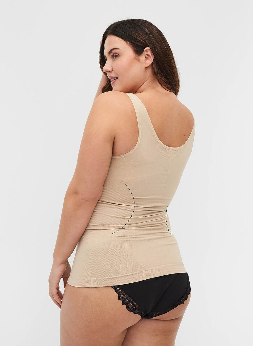 Shapewear topp med brede stropper, Nude, Model