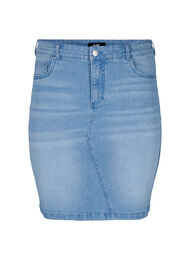 FLASH - Tettsittende skjørt i denim, Light Blue Denim