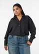 Loose fit skjorte med V-hals, Svart, Model image number 0
