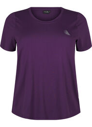 Trenings-T-skjorte med smal passform og rund hals, Purple Pennant