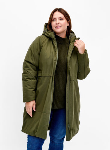 Vinterjakke med justerbar midje, Forest Night, Model image number 0