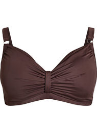Bikinitopp med b&oslash;yle og drapering, Brun