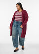 Ribbestrikket cardigan med lommer, R&oslash;d, Model image number 1