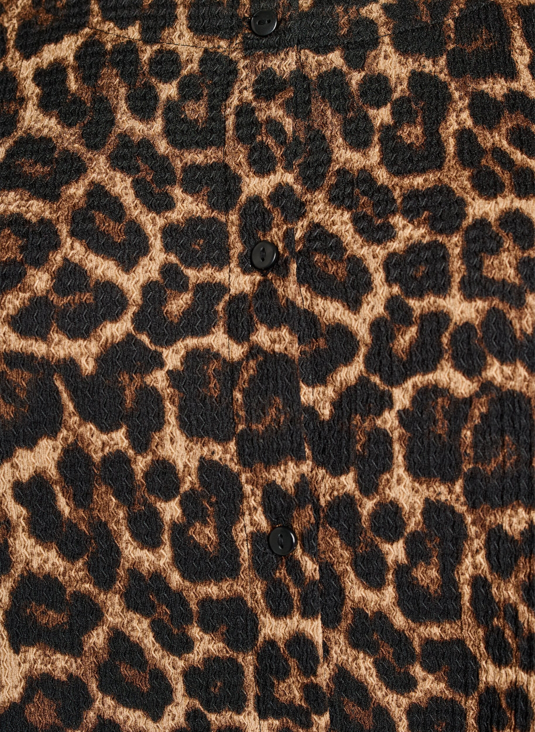 Zizzi Kortermet bluse med tekstur og knappelukking, Svart, Packshot image number 2