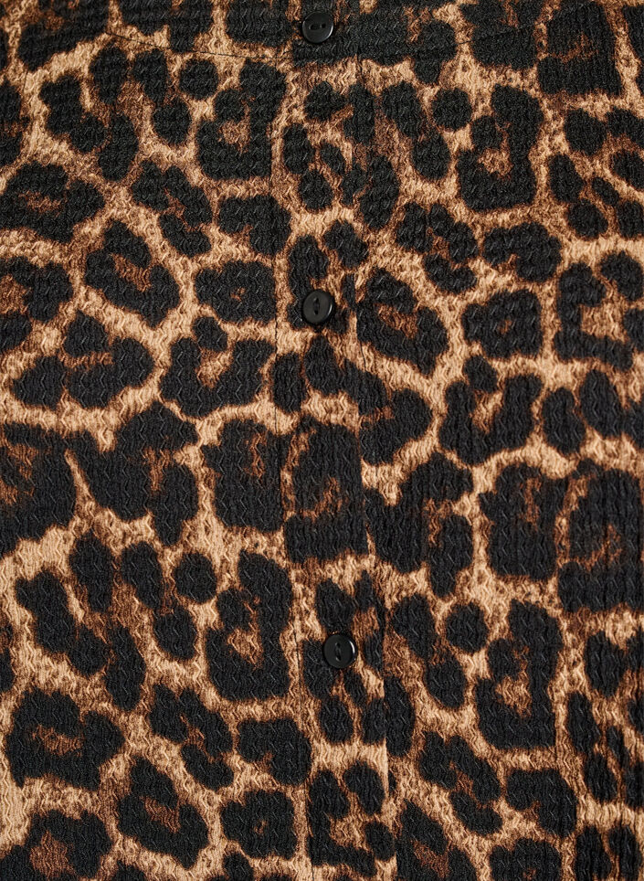 Kortermet bluse med tekstur og knappelukking, Svart, Packshot image number 2