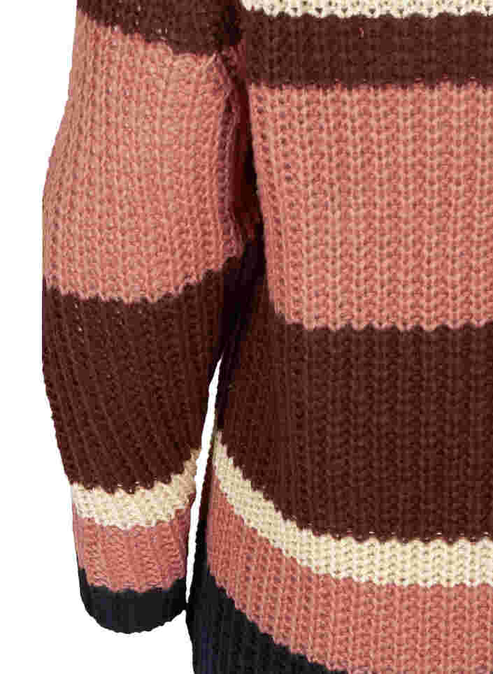 Stripete strikkegenser med rund hals, Pumice Stone Comb, Packshot image number 3