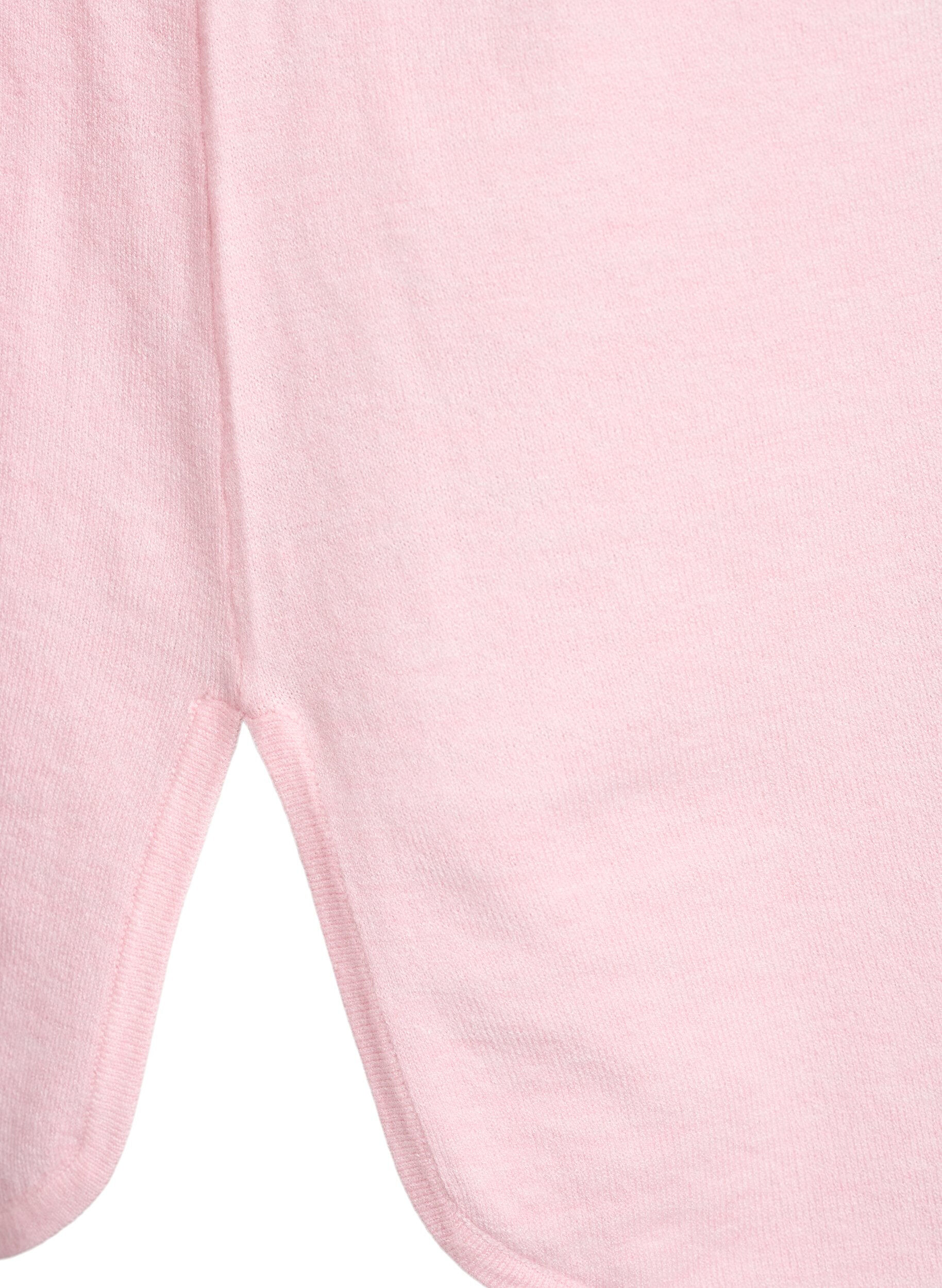 Zizzi Finstrikket bluse med V-hals og detalj foran, Rosa, Packshot image number 3