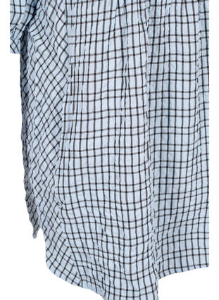 Rutete skjortetunika med 3/4-ermer, Light Blue Check , Packshot image number 3