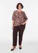 Viskosebluse med V-hals, Brun, Model image number 1