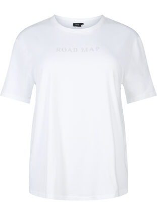 T-skjorte i økologisk bomull med similisteiner, White, Packshot image number 0
