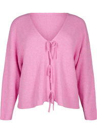 Strikket cardigan med knytebelte, Begonia Pink Mel.